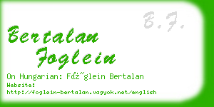 bertalan foglein business card